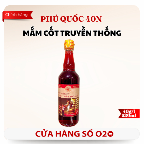 Nước Mắm Cốt Truyền Thống Phú Quốc 40N – Chai 520ml